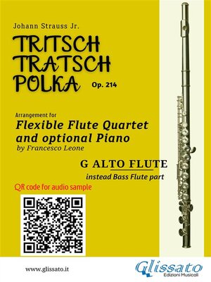 cover image of G alto flute(instead Bass Flute) part of "Tritsch-Tratsch-Polka" Flute Quartet sheet music